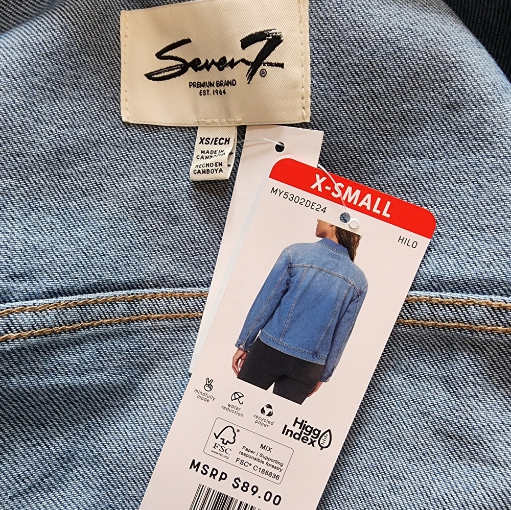 Seven7 Blue Jeans Classic Fit XS Indigo - Picture 3 of 3